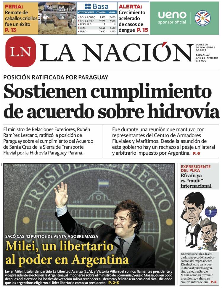 Portada de La Nación (Paraguay)