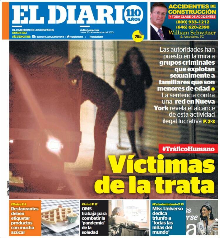 Portada de El Diario NY (USA)