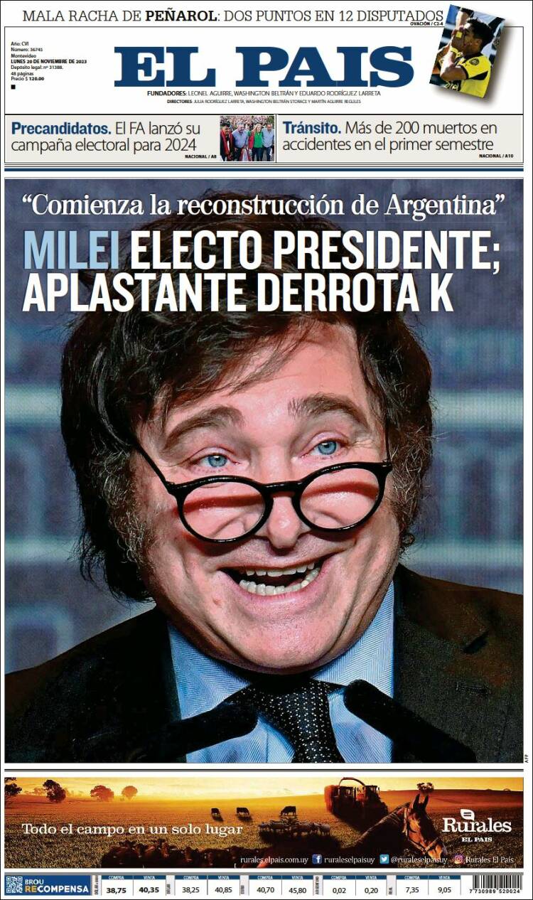 Portada de El País (Uruguay)