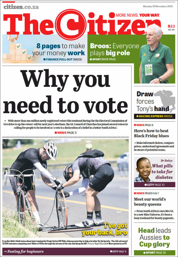 Portada de The Citizen (Sud&aacute;frica)