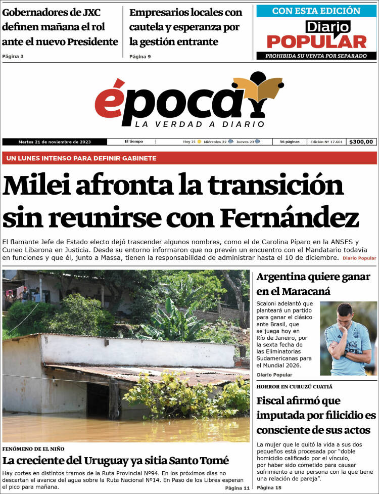 Portada de Diario Época (Argentina)