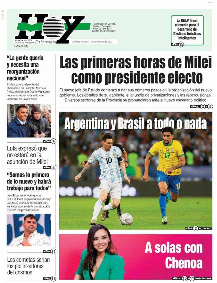 Portada de Diario Hoy (Argentina)