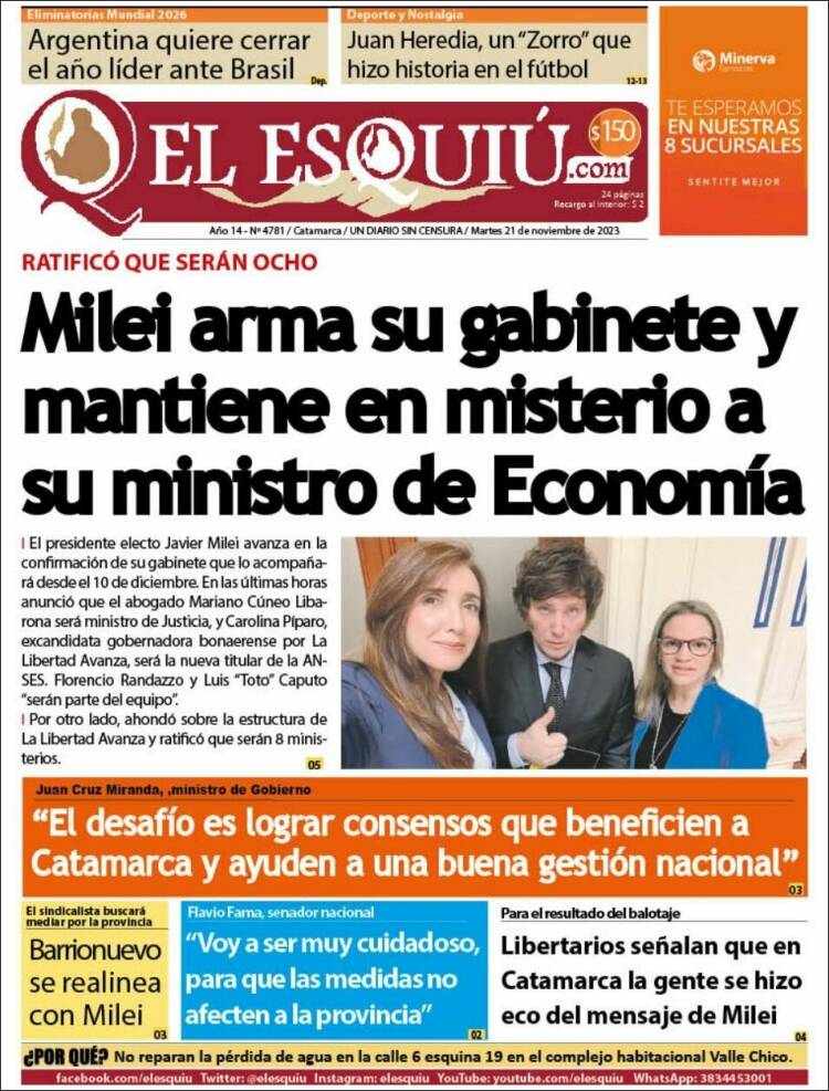 Portada de El Esquiu (Argentina)