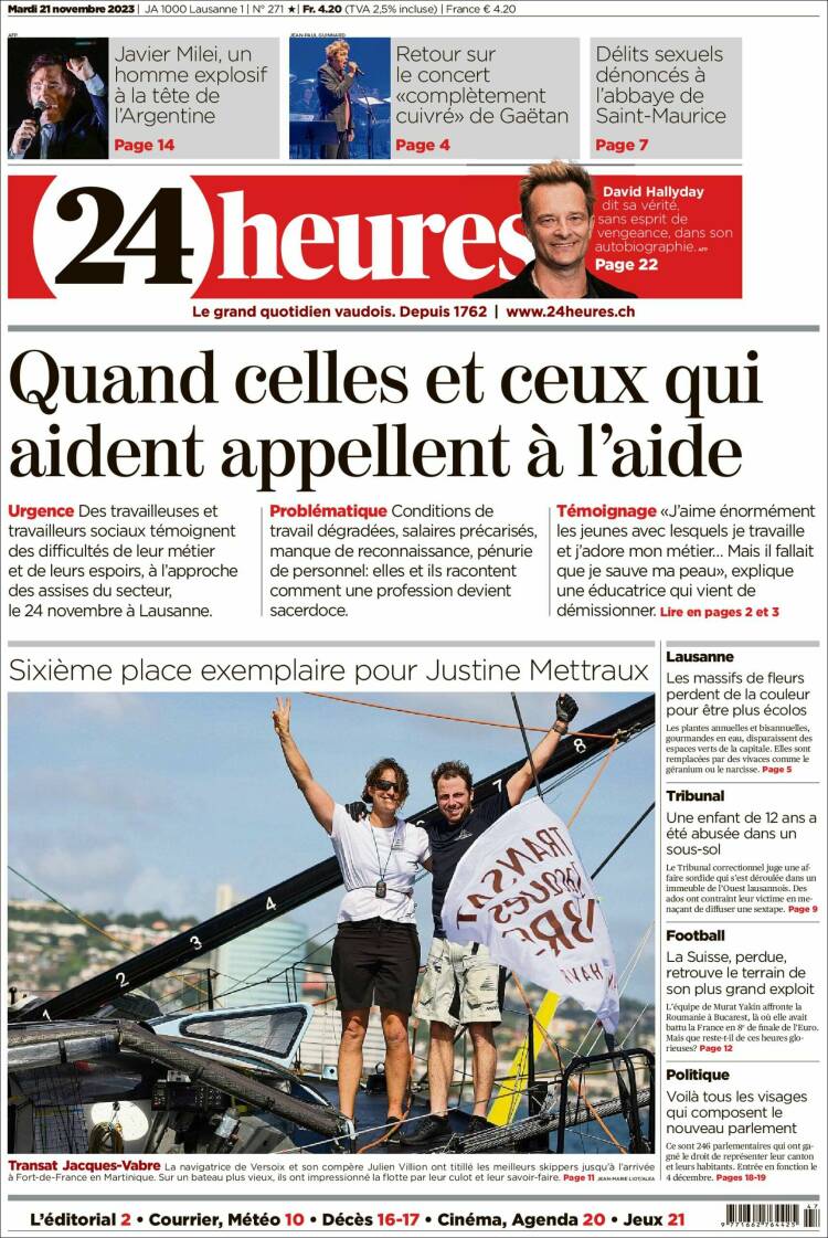 Portada de 24 Heures (Suiza)