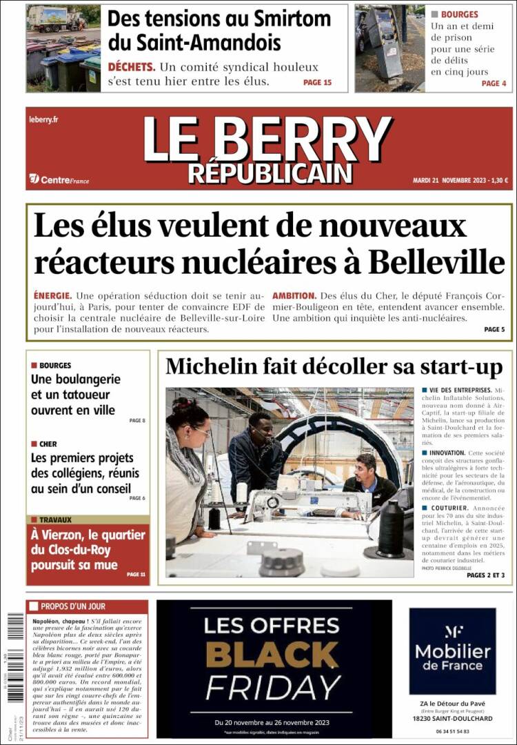 Portada de Berry Republicain (Francia)