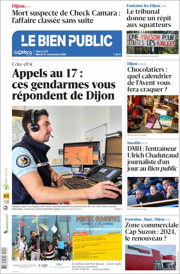 Portada de Le Bien Public (Francia)