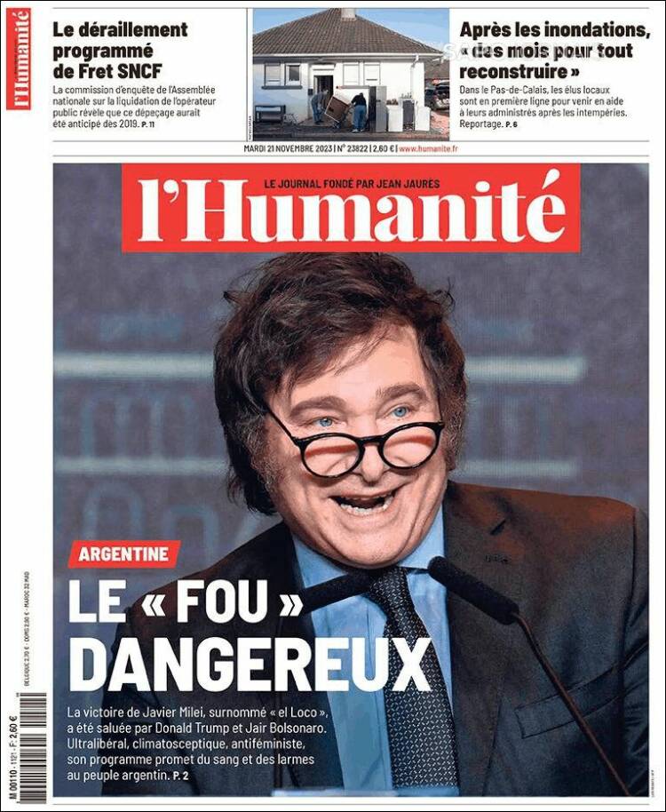 Portada de l'Humanite (Francia)