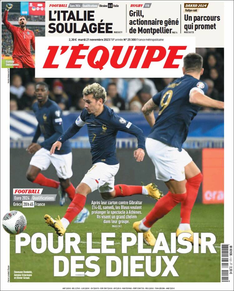 Portada de L'Equipe (France)