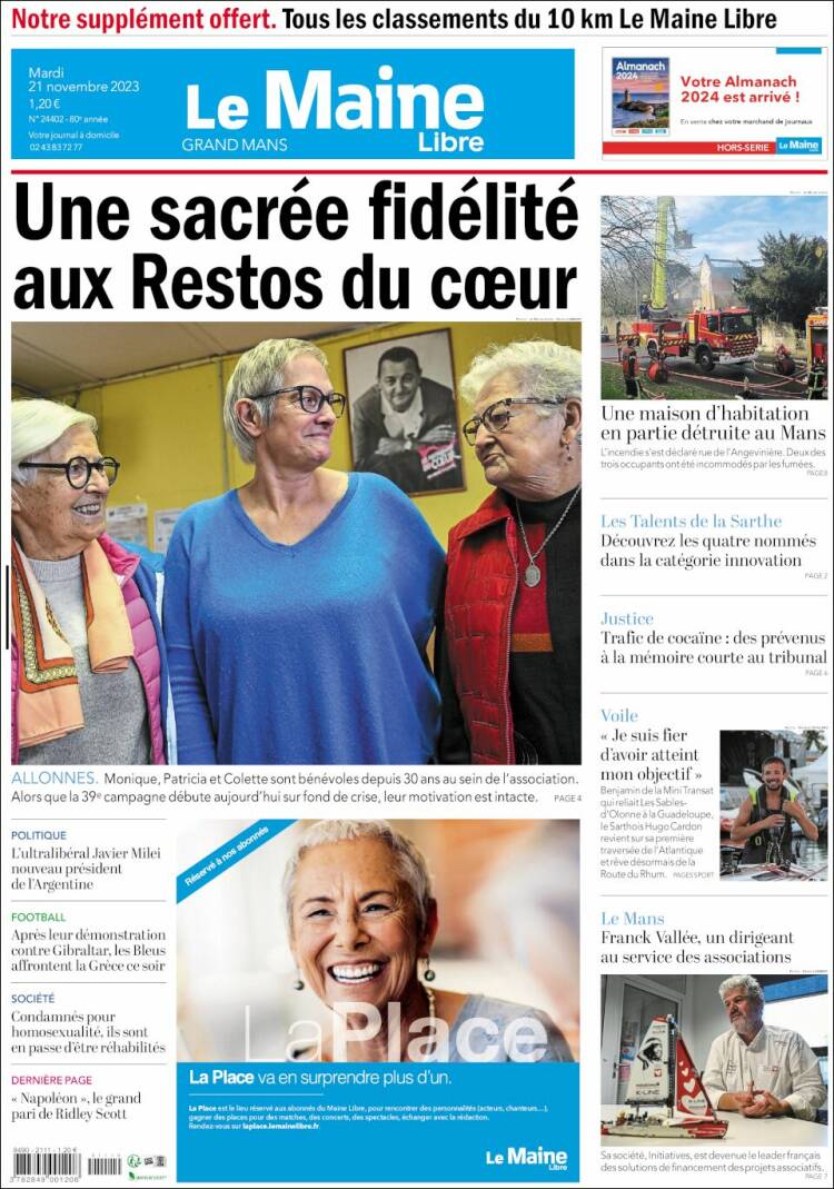 Portada de Le Maine Libre (Francia)