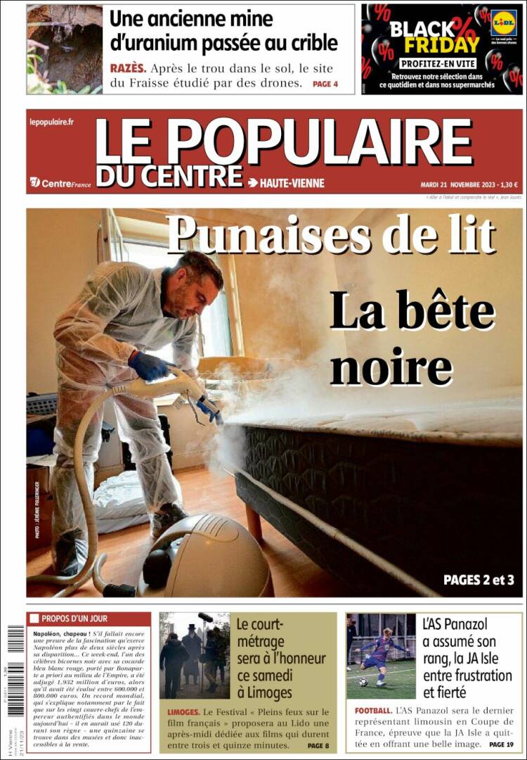 Portada de Le Populaire du Centre (Francia)