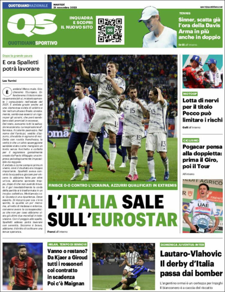 Portada de Quotidiano Sportivo (Italia)