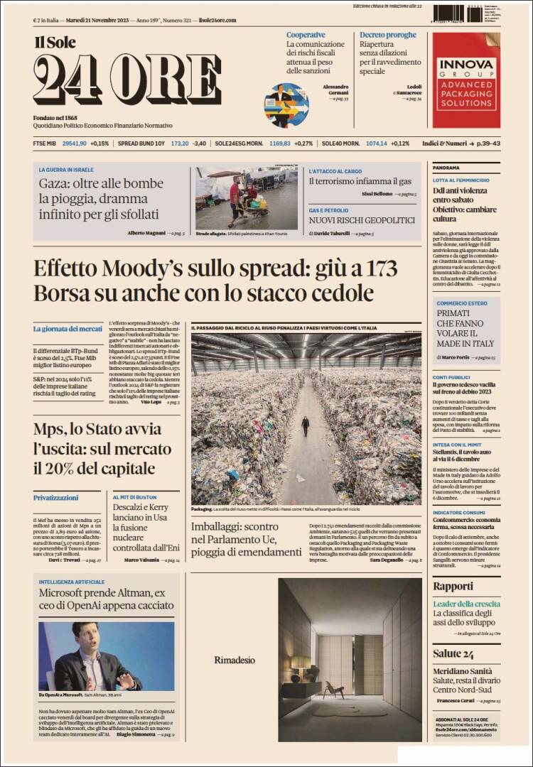 Portada de Il Sole 24 ORE (Italy)