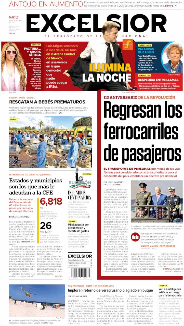 Portada de Excelsior (Mexico)