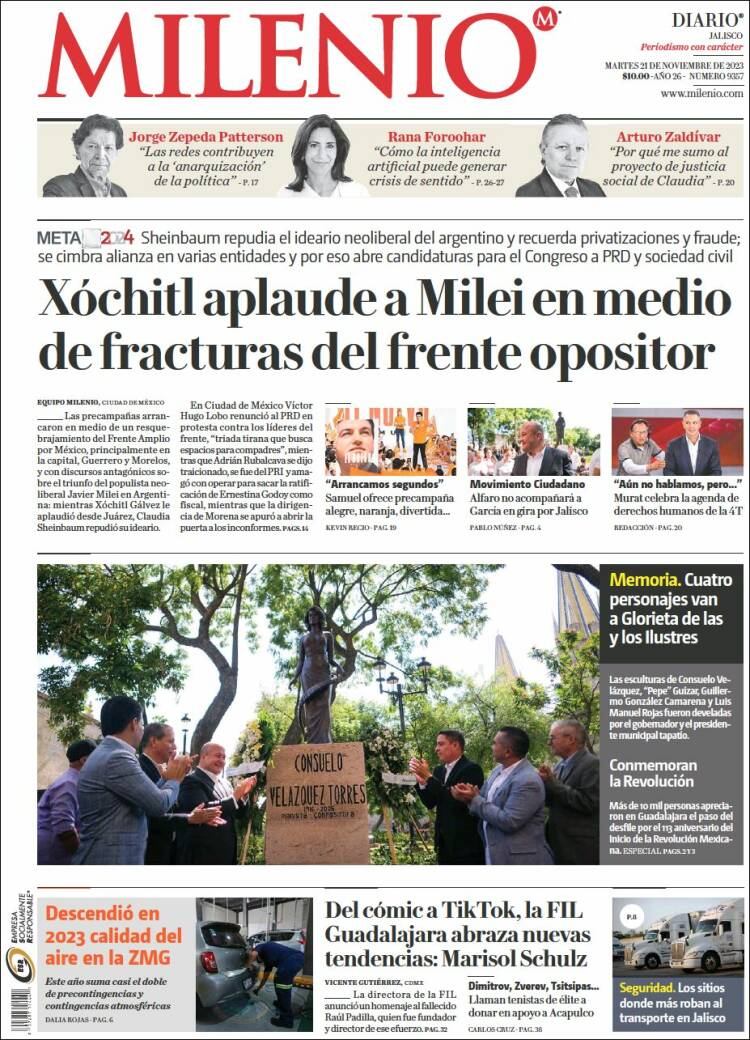 Portada de Milenio - Jalisco (Mexico)