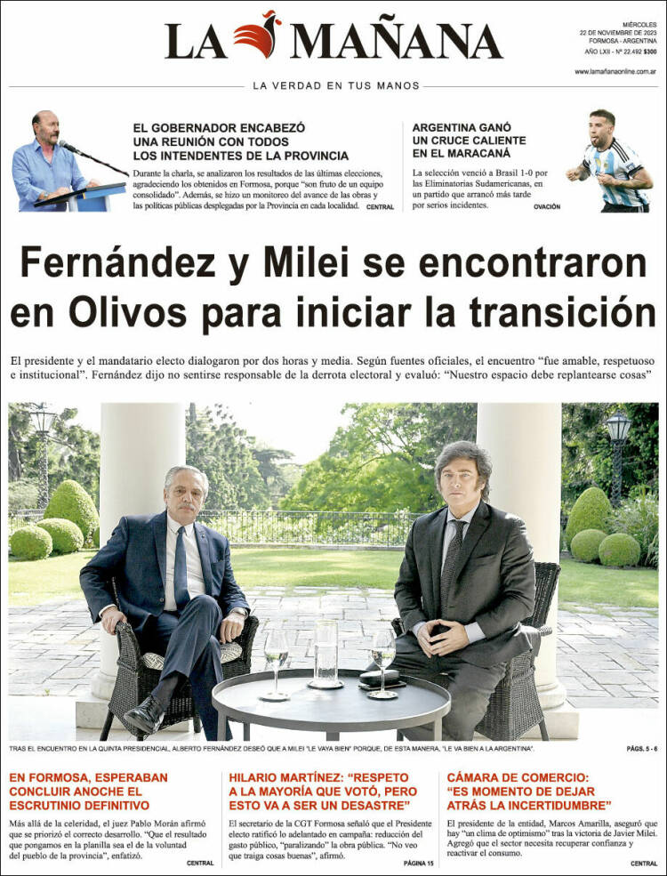 Portada de Diario La Mañana (Argentina)