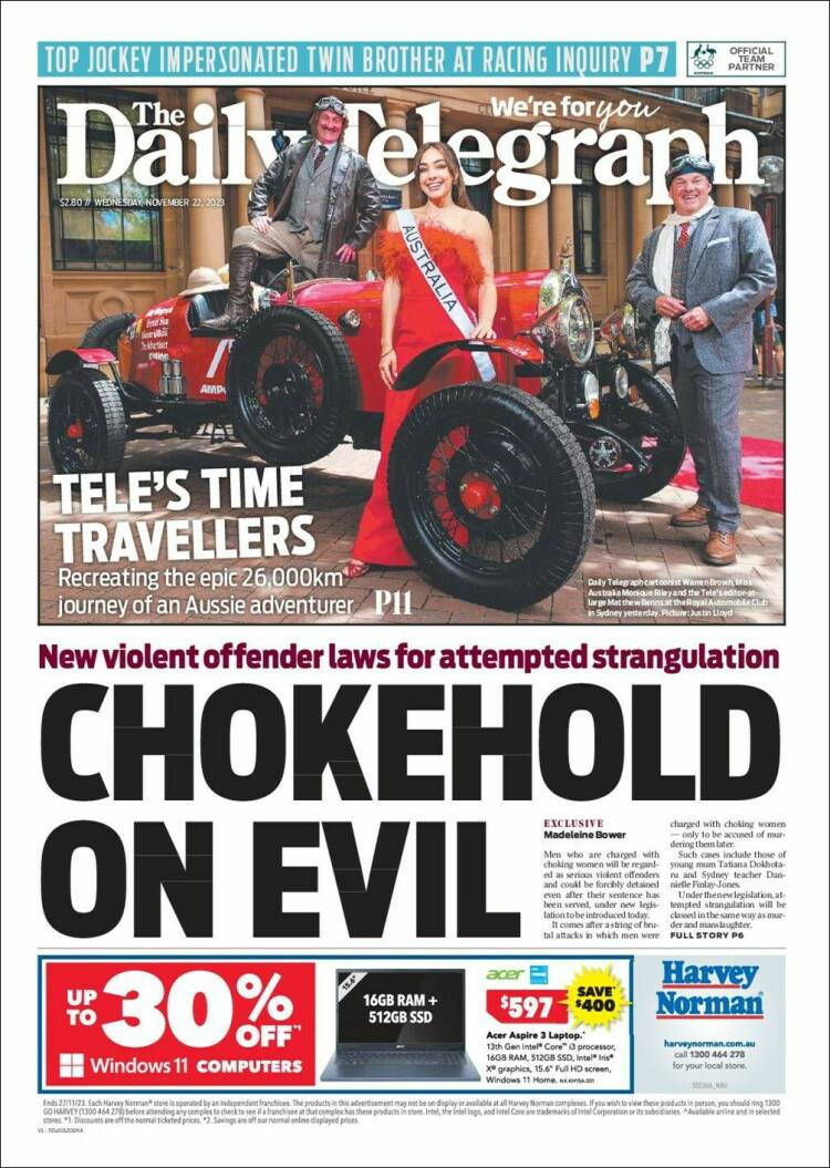 Portada de The Daily Telegraph (Australia)