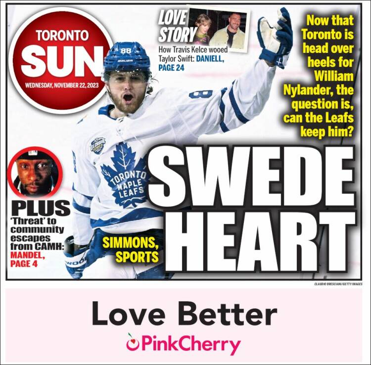 Portada de The Toronto Sun (Canadá)