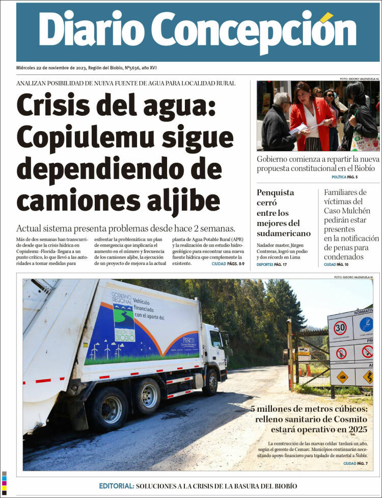 Portada de Diario de Concepción (Chile)
