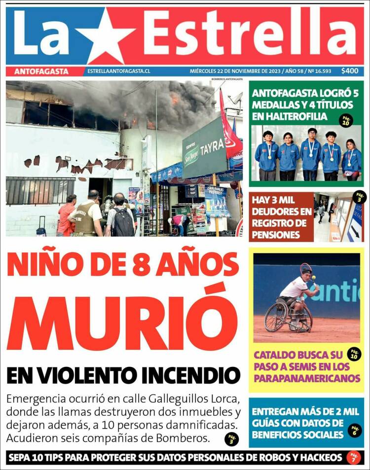 Portada de La Estrella del Norte (Chile)