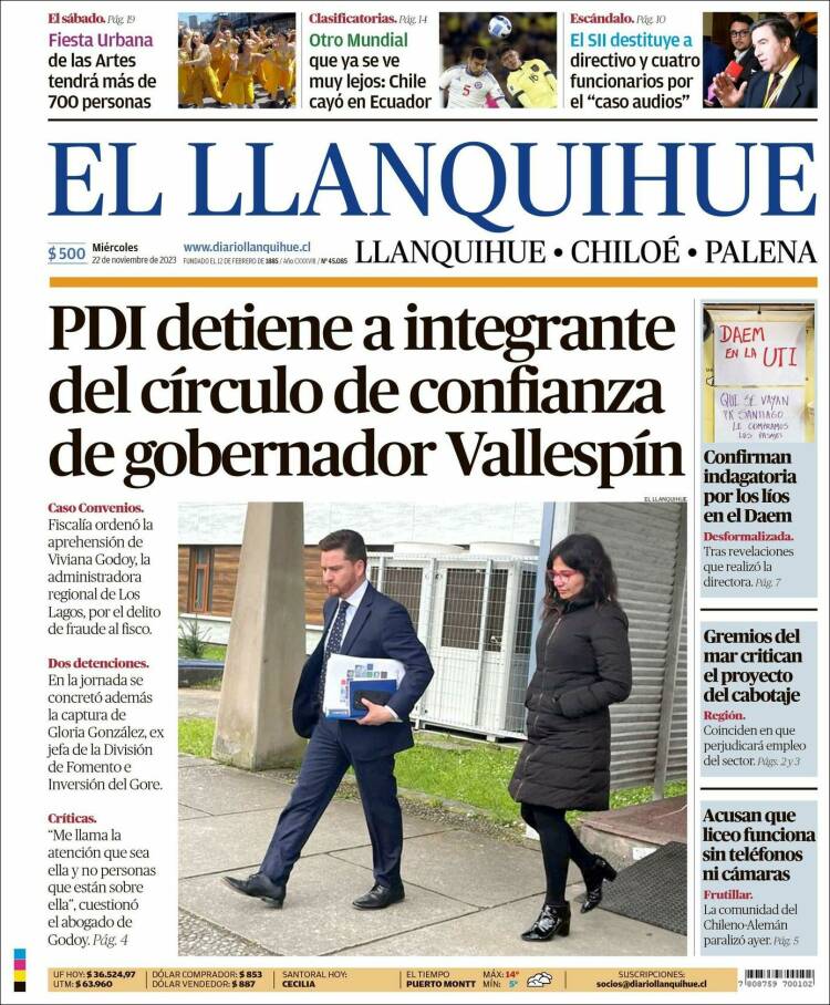 Portada de El Llanquihue (Chile)