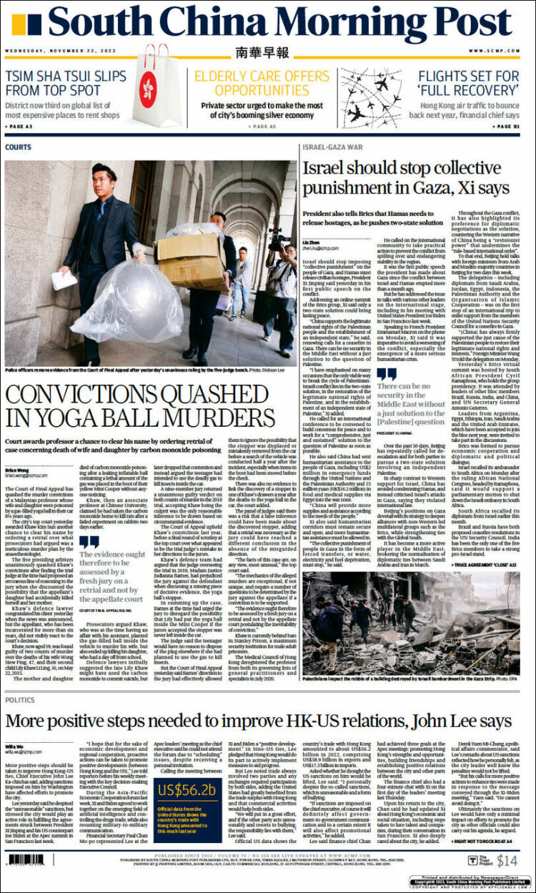 Portada de South China Morning Post (China)