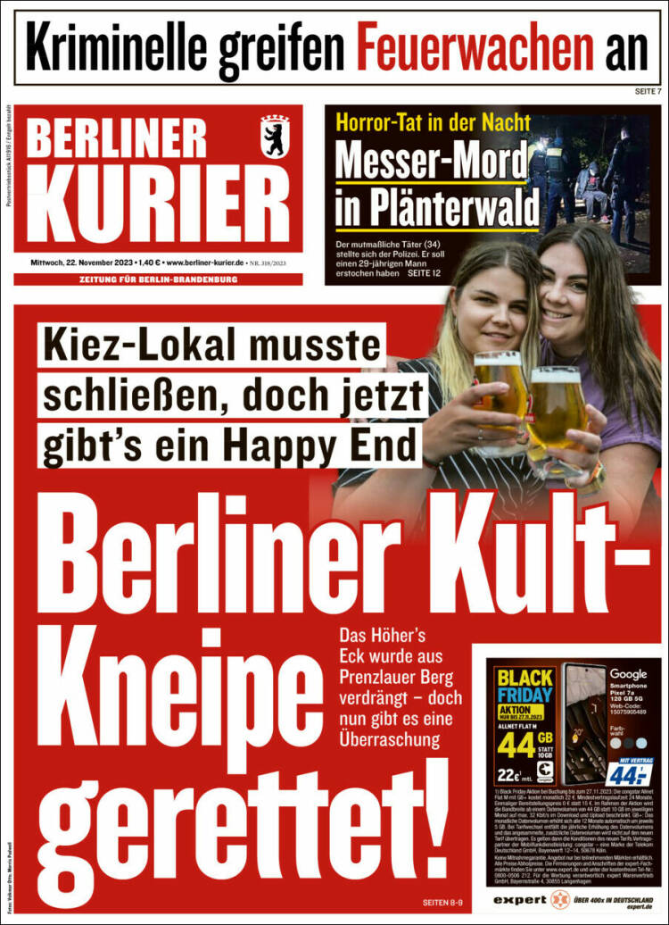 Portada de Berliner Kurier - Startseite BK (Alemania)