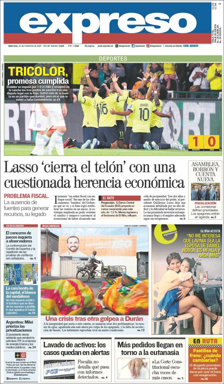 Portada de Expreso (Ecuador)