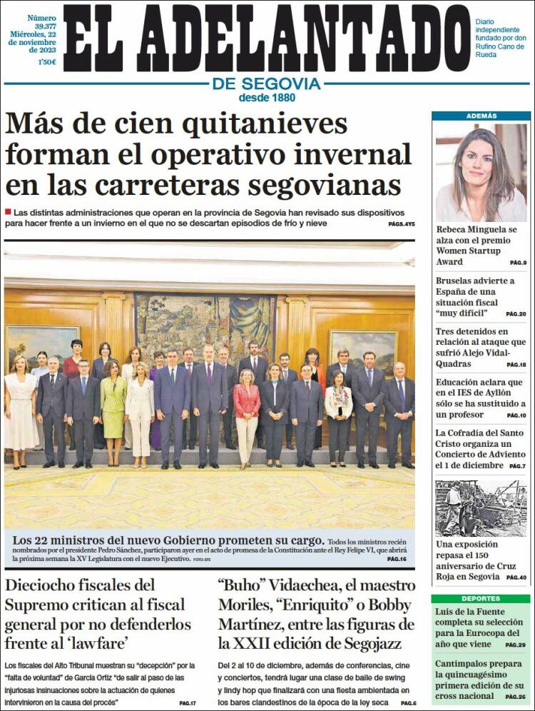 Portada de El Adelantado de Segovia (España)