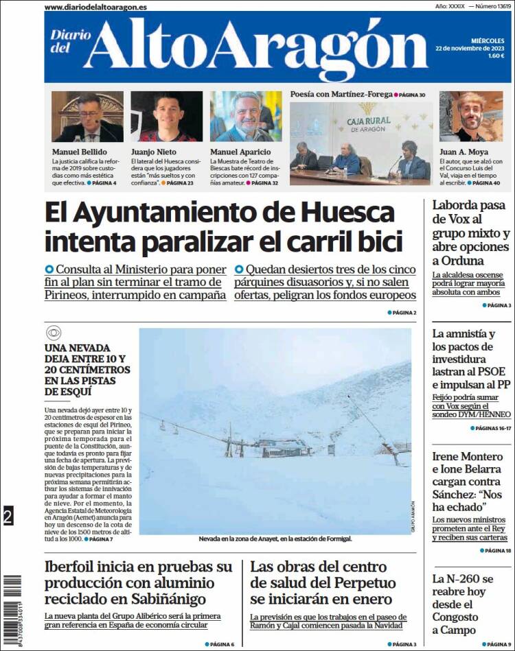 Portada de Diario del AltoAragón (España)