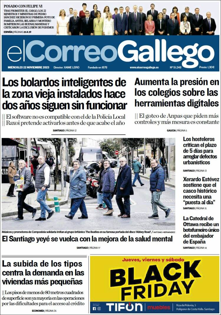 Portada de El Correo Gallego (España)