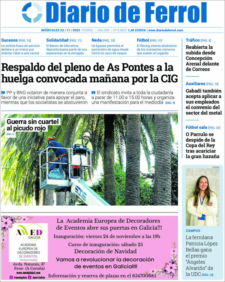 Portada de Diario de Ferrol (España)