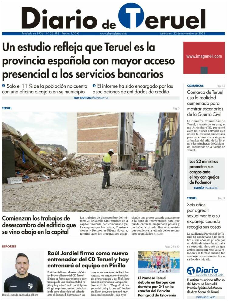 Portada de Diario de Teruel (España)