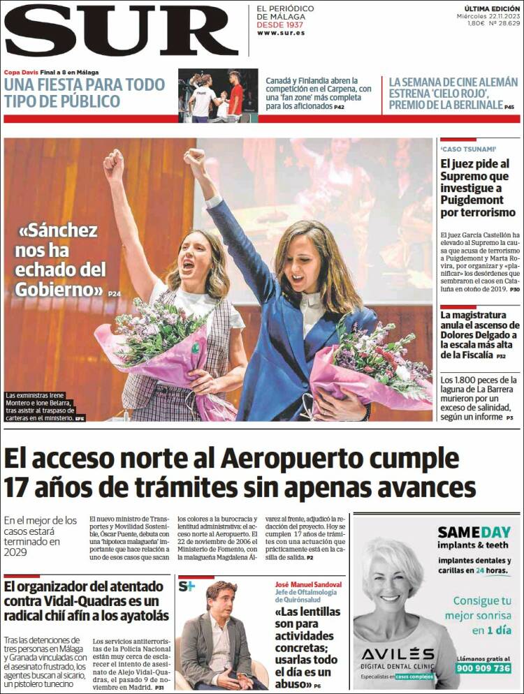 Portada de Diario el Sur (España)