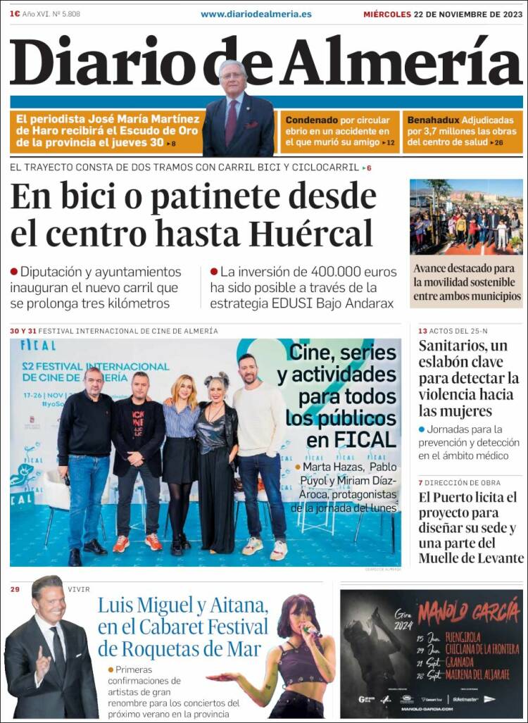 Portada de Diario de Almería (España)