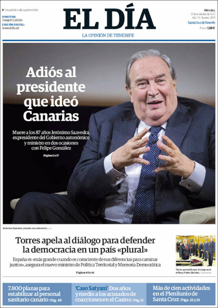 Portada de El Día (España)