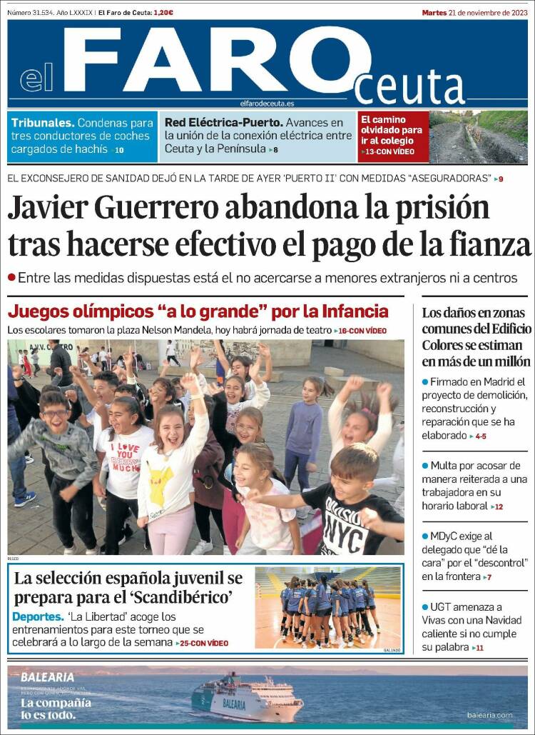 Portada de El Faro de Ceuta (España)