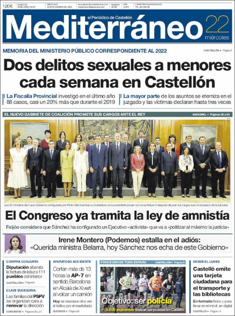 Portada de El Periódico Mediterraneo (España)