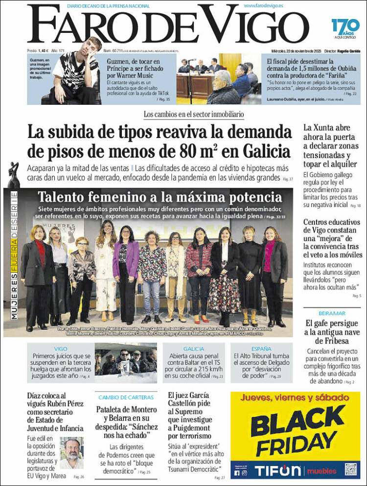 Portada de Faro de Vigo (España)