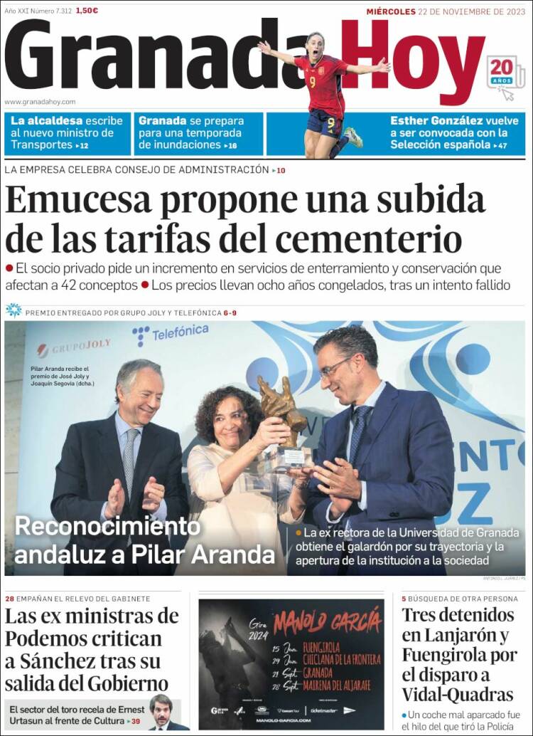 Portada de Granada Hoy (España)
