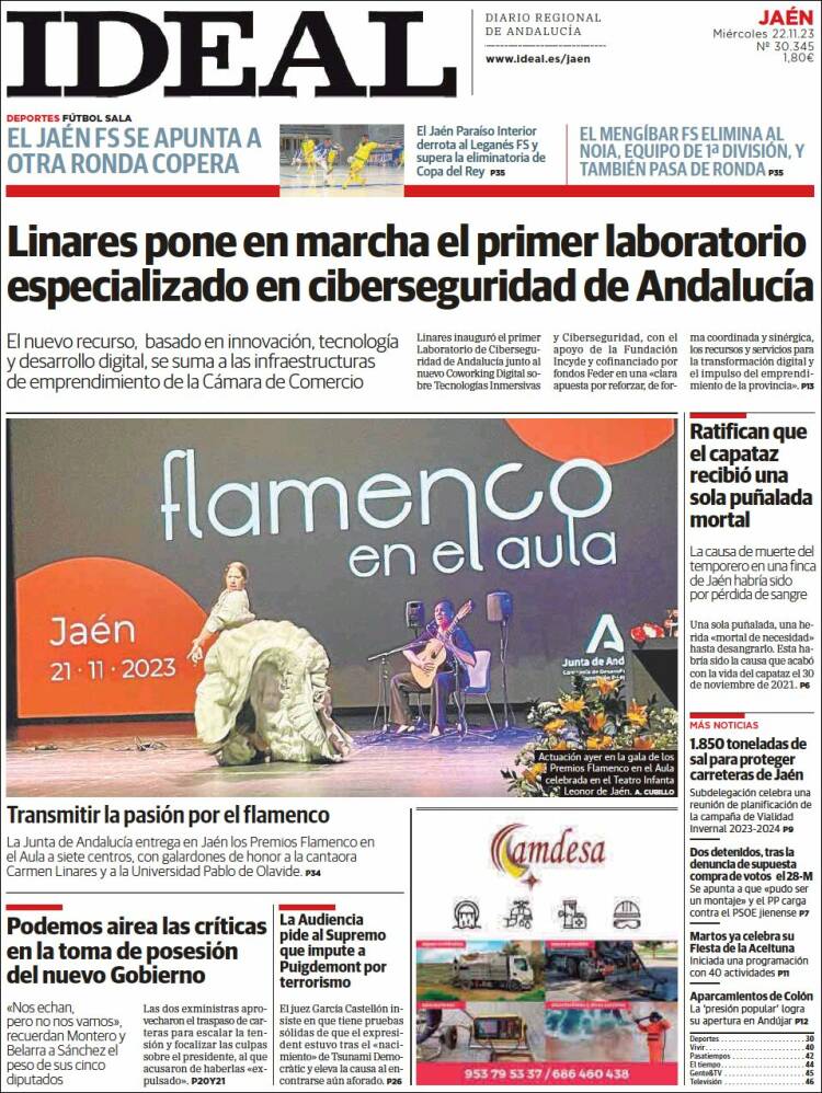 Portada de El Ideal de Jaén (España)