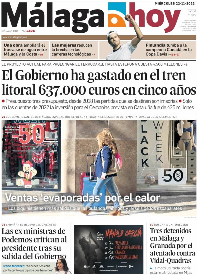 Portada de Málaga Hoy (España)