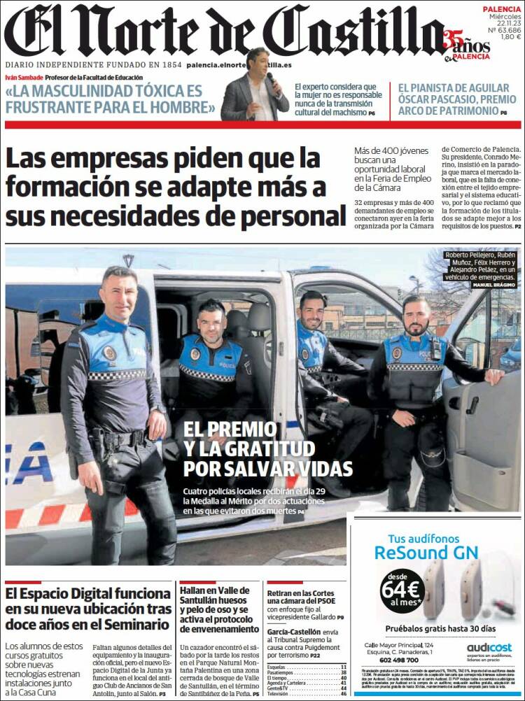 Portada de Norte de Castilla - Palencia (España)