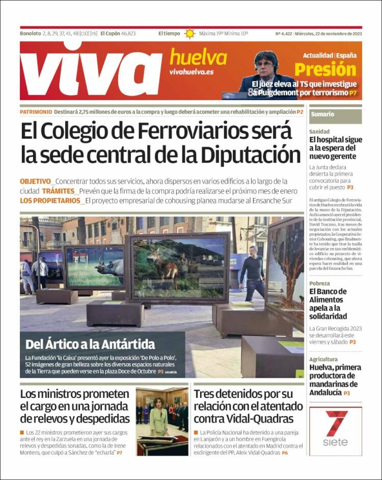 Portada de Viva Huelva (España)
