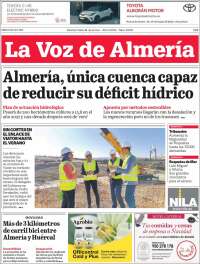 Portada de La Voz de Almería (España)