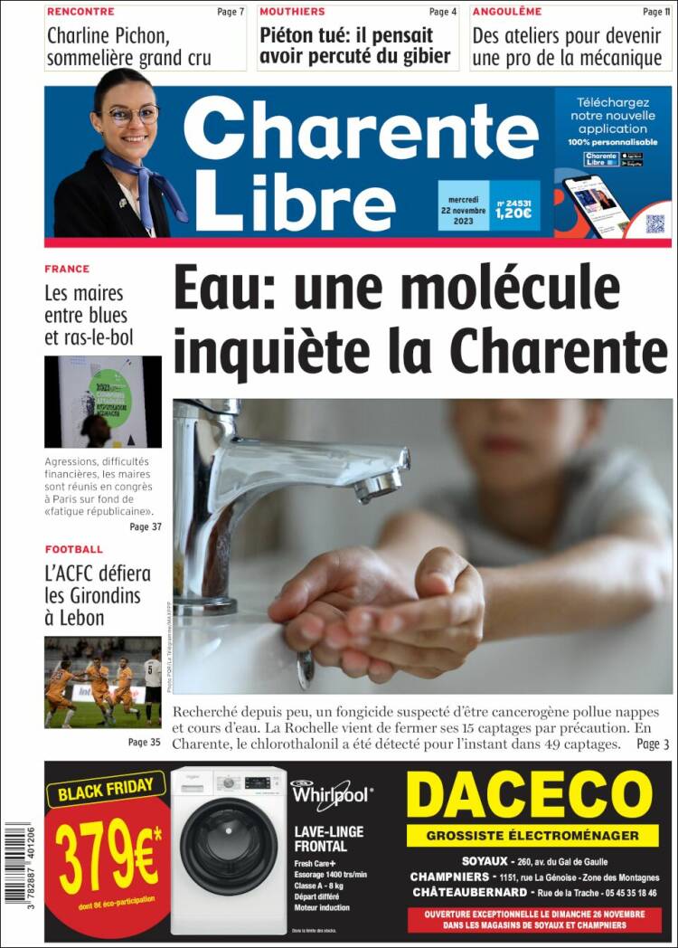 Portada de Charente Libre (Francia)