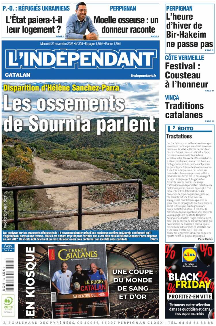 Portada de Le Indépendant (Francia)