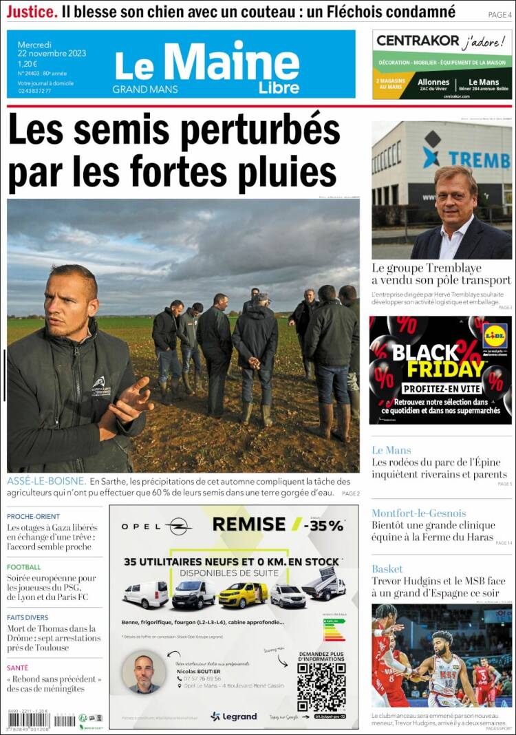 Portada de Le Maine Libre (Francia)