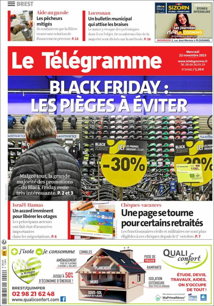 Portada de Télégramme (Francia)
