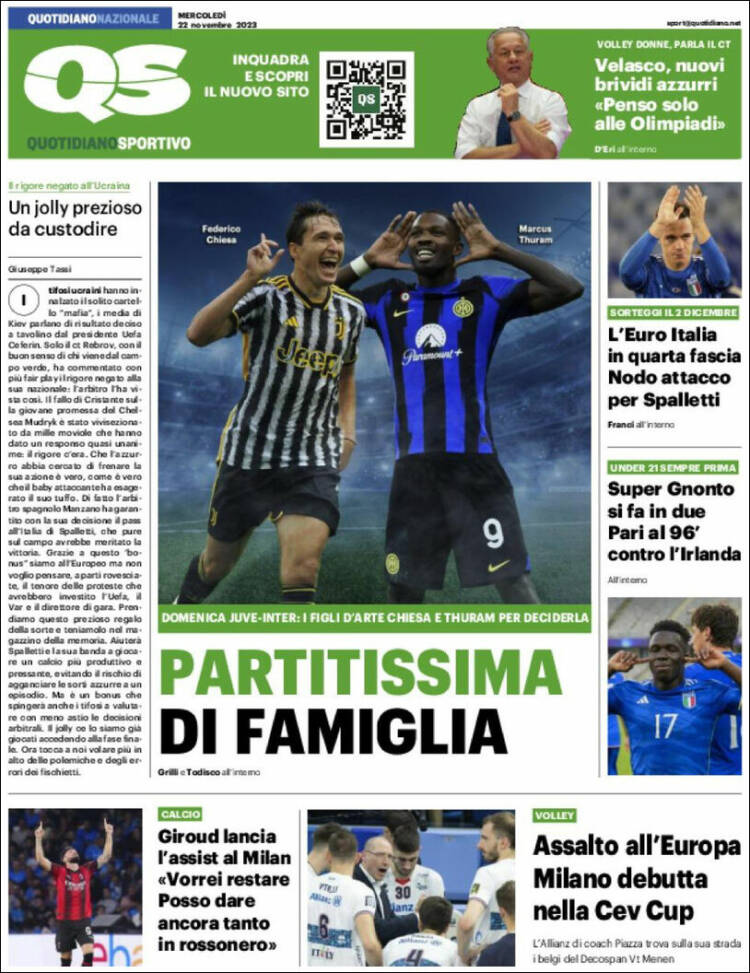 Portada de Quotidiano Sportivo (Italia)