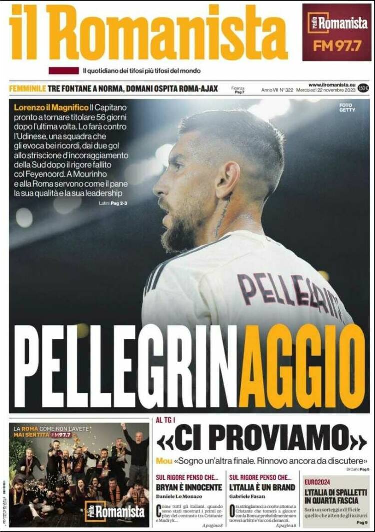 Portada de Romanista (Italia)